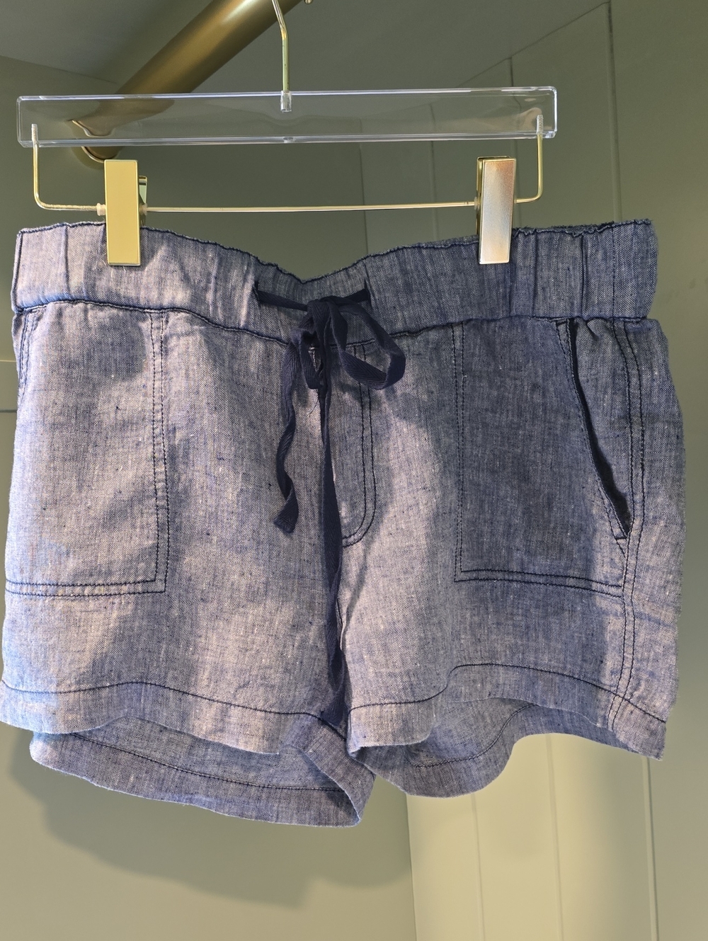 Caslon Blue Linen Drawstring Shorts